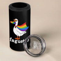 Faguette LGBTQ 4 in 1 Can Cooler Tumbler Funny Pride Goose Rainbow