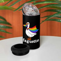 Faguette LGBTQ 4 in 1 Can Cooler Tumbler Funny Pride Goose Rainbow