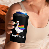 Faguette LGBTQ 4 in 1 Can Cooler Tumbler Funny Pride Goose Rainbow