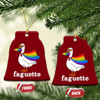 Faguette LGBTQ Ceramic Ornament Funny Pride Goose Rainbow