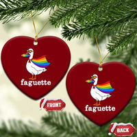 Faguette LGBTQ Ceramic Ornament Funny Pride Goose Rainbow