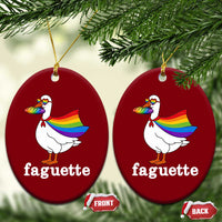 Faguette LGBTQ Ceramic Ornament Funny Pride Goose Rainbow
