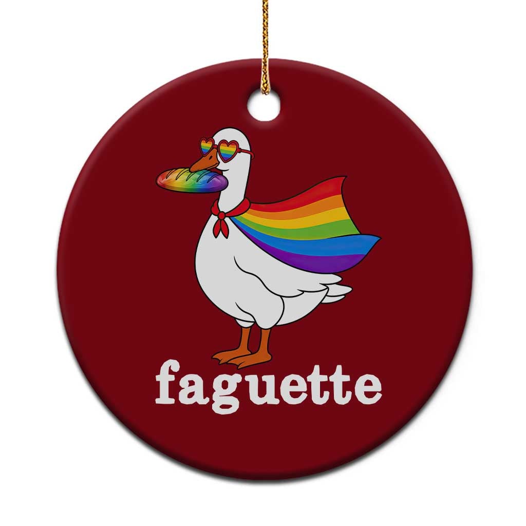 Faguette LGBTQ Ceramic Ornament Funny Pride Goose Rainbow