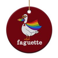 Faguette LGBTQ Ceramic Ornament Funny Pride Goose Rainbow