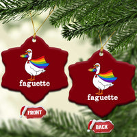 Faguette LGBTQ Ceramic Ornament Funny Pride Goose Rainbow