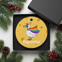 Faguette LGBTQ Ceramic Ornament Funny Pride Goose Rainbow