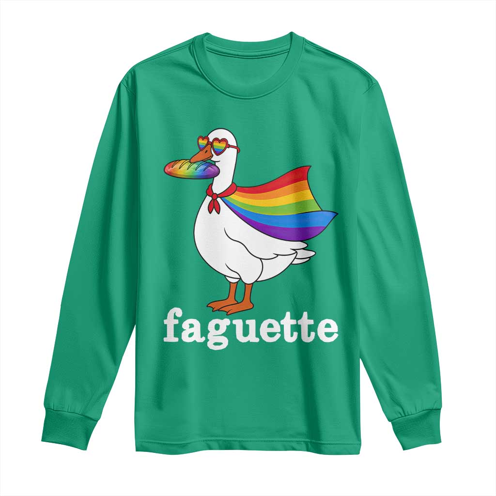 Faguette LGBTQ Long Sleeve Shirt Funny Pride Goose Rainbow