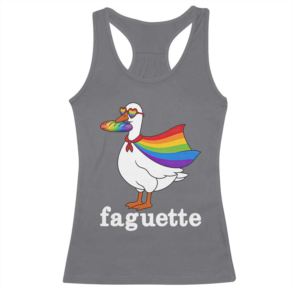 Faguette LGBTQ Racerback Tank Top Funny Pride Goose Rainbow
