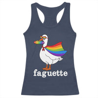 Faguette LGBTQ Racerback Tank Top Funny Pride Goose Rainbow