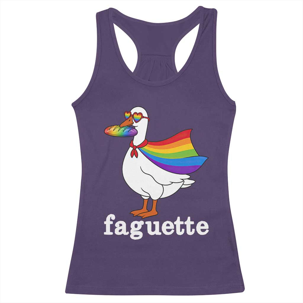 Faguette LGBTQ Racerback Tank Top Funny Pride Goose Rainbow