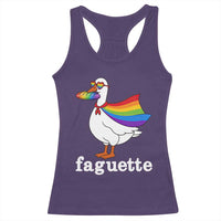 Faguette LGBTQ Racerback Tank Top Funny Pride Goose Rainbow