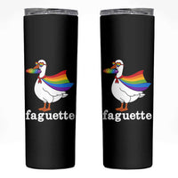 Faguette LGBTQ Skinny Tumbler Funny Pride Goose Rainbow