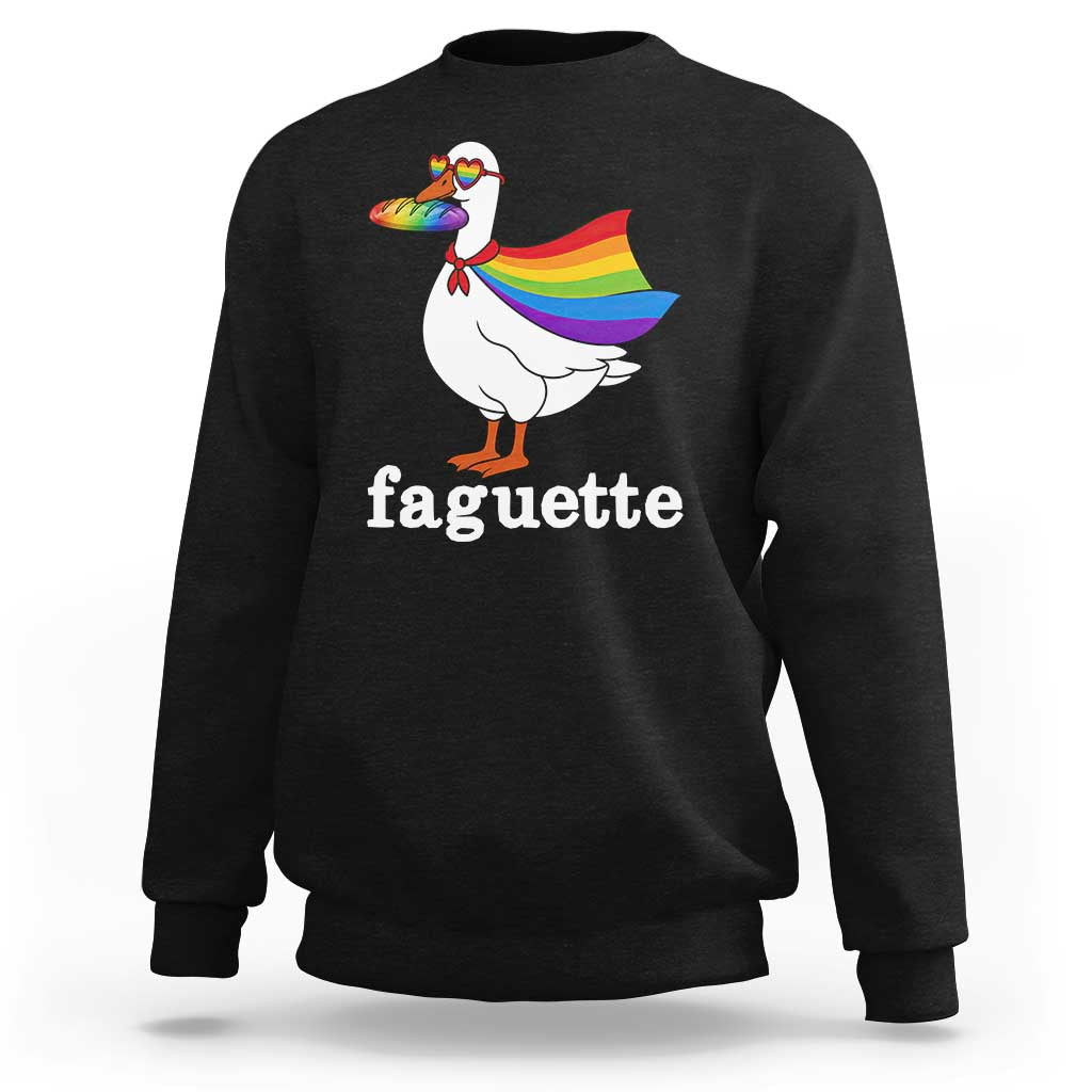 Faguette LGBTQ Sweatshirt Funny Pride Goose Rainbow