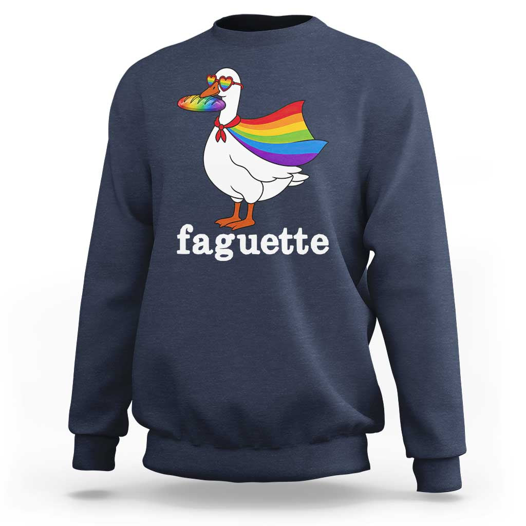 Faguette LGBTQ Sweatshirt Funny Pride Goose Rainbow