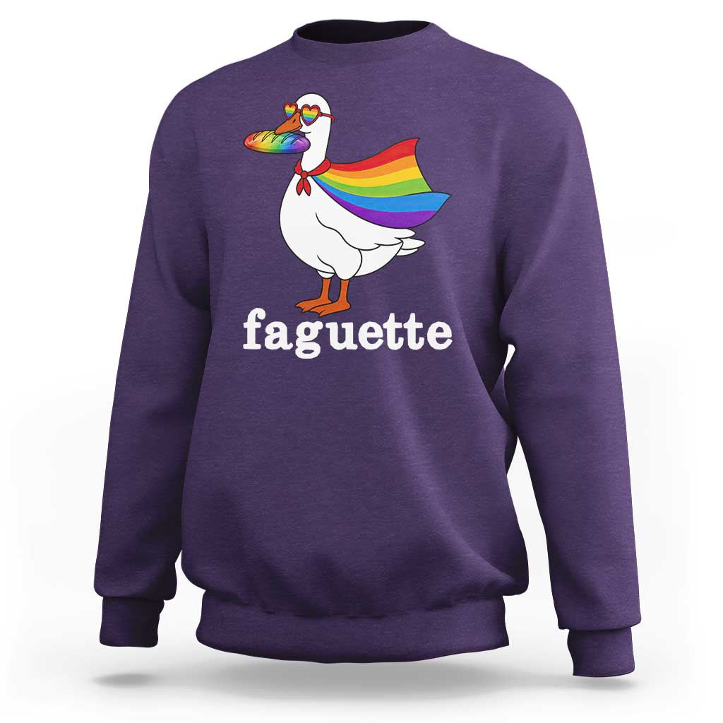 Faguette LGBTQ Sweatshirt Funny Pride Goose Rainbow