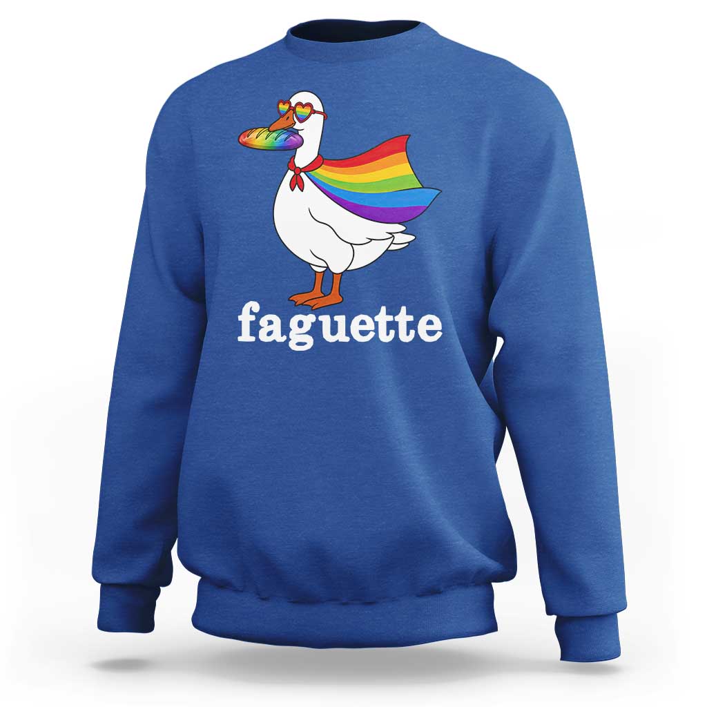 Faguette LGBTQ Sweatshirt Funny Pride Goose Rainbow