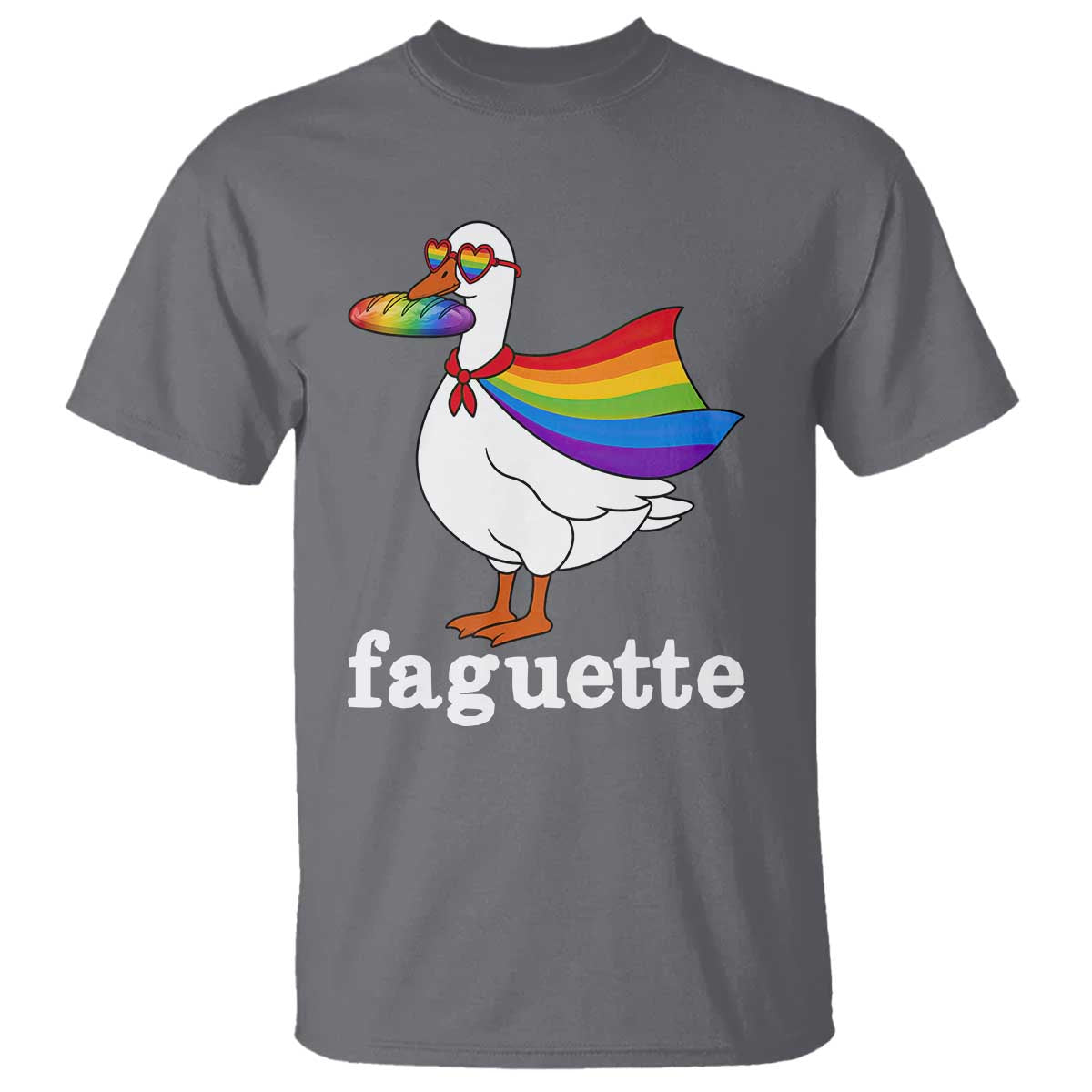 Faguette LGBTQ T Shirt Funny Pride Goose Rainbow