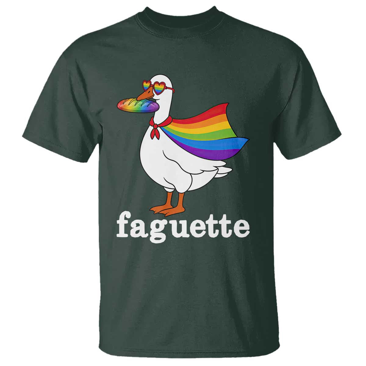 Faguette LGBTQ T Shirt Funny Pride Goose Rainbow