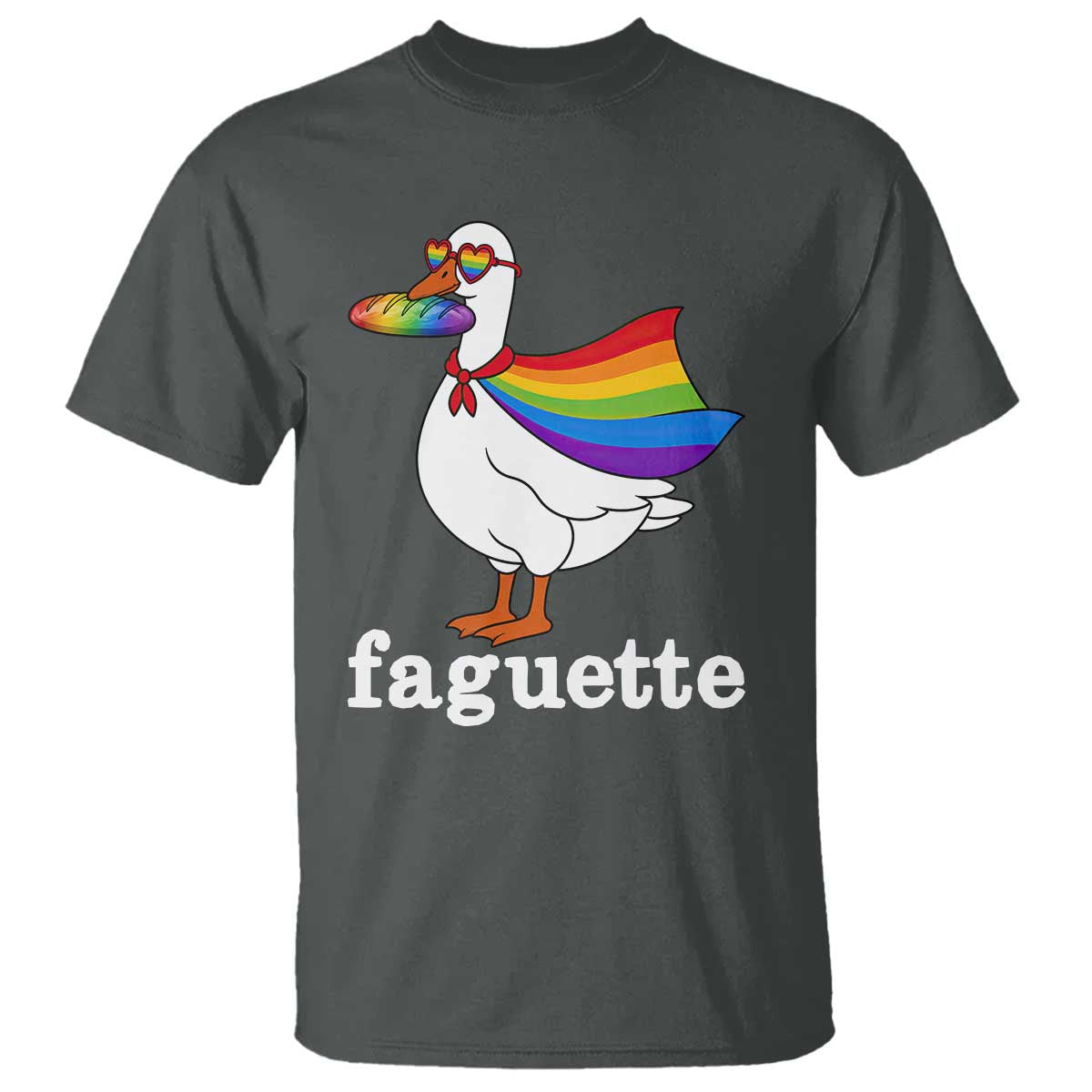 Faguette LGBTQ T Shirt Funny Pride Goose Rainbow