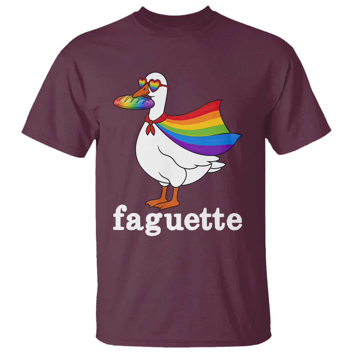 Faguette LGBTQ T Shirt Funny Pride Goose Rainbow