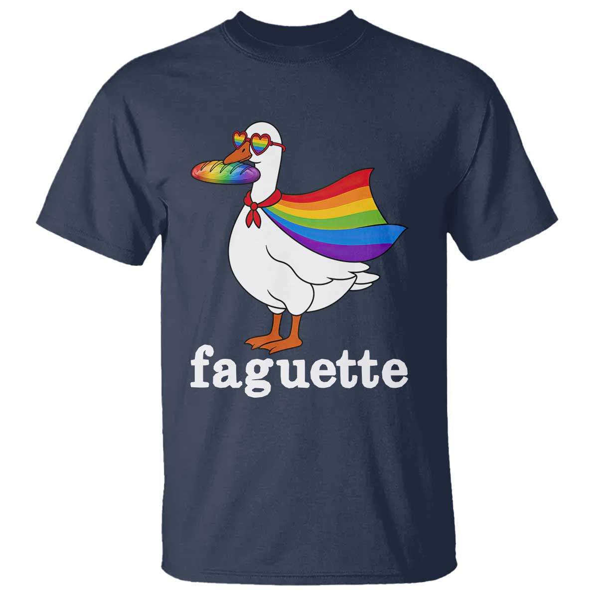 Faguette LGBTQ T Shirt Funny Pride Goose Rainbow