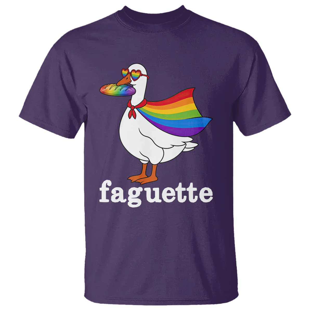 Faguette LGBTQ T Shirt Funny Pride Goose Rainbow