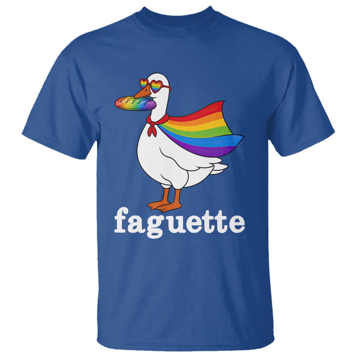 Faguette LGBTQ T Shirt Funny Pride Goose Rainbow
