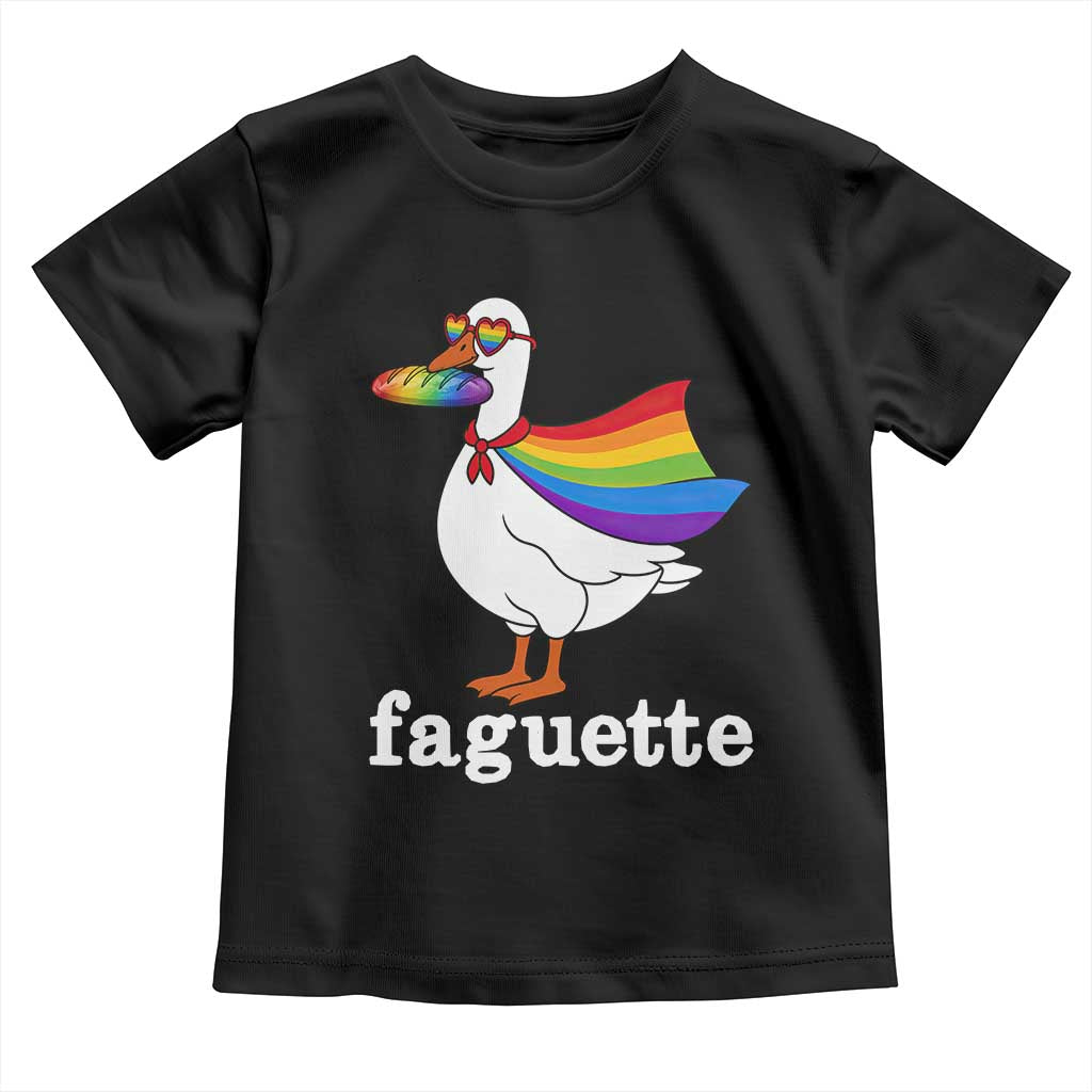 Faguette LGBTQ Toddler T Shirt Funny Pride Goose Rainbow