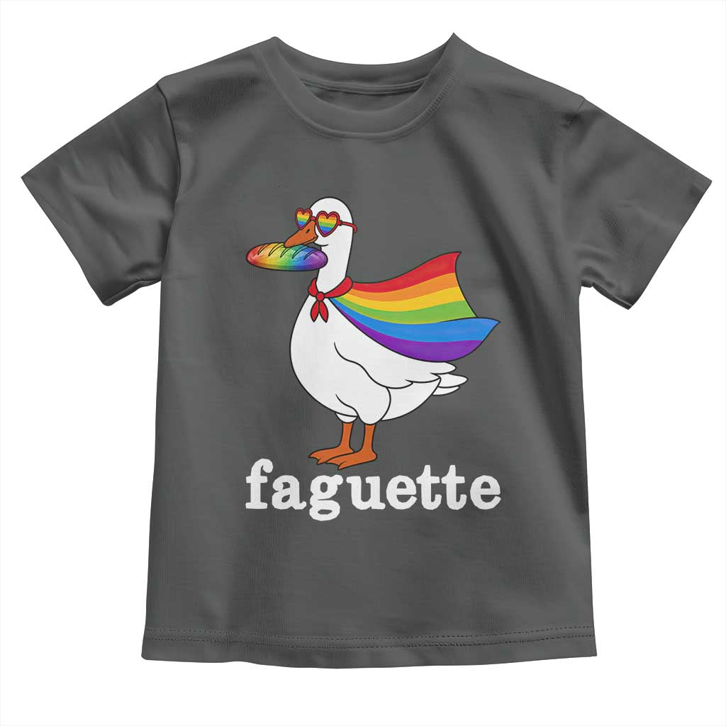Faguette LGBTQ Toddler T Shirt Funny Pride Goose Rainbow
