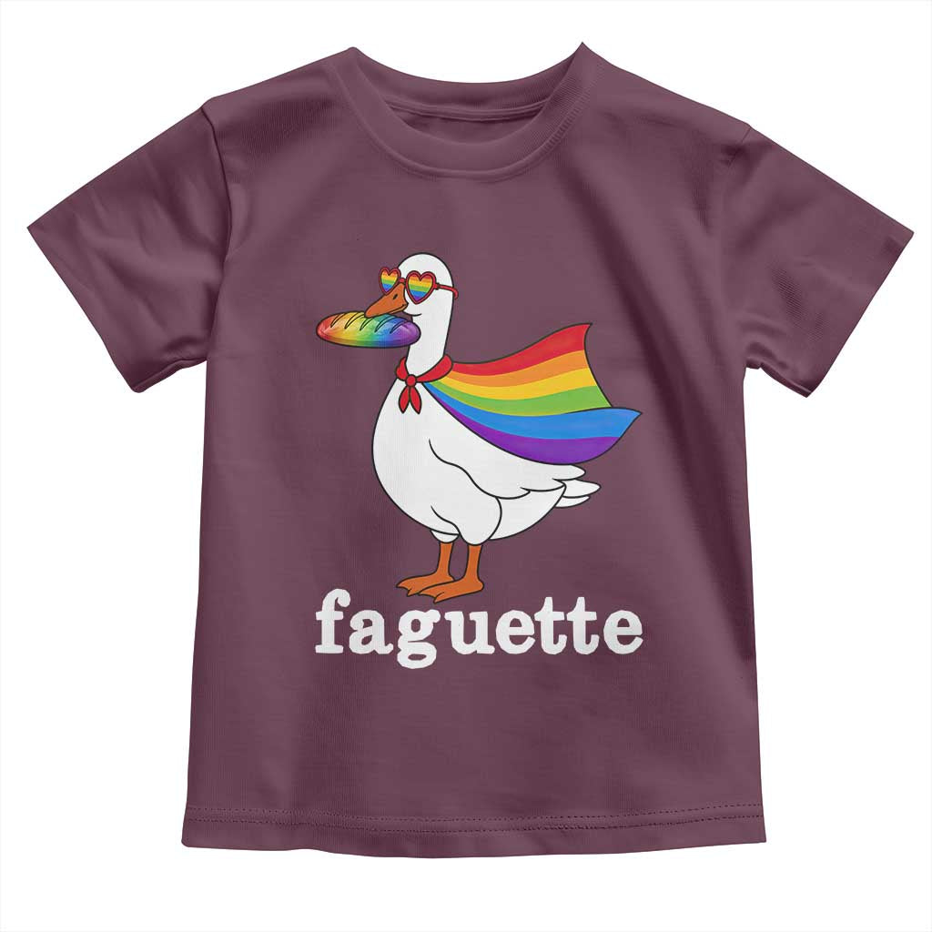 Faguette LGBTQ Toddler T Shirt Funny Pride Goose Rainbow