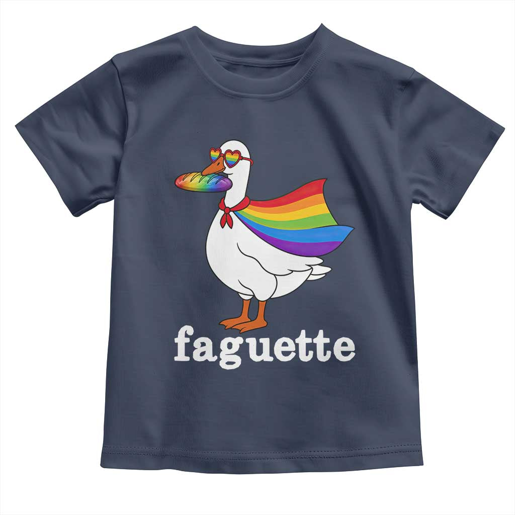 Faguette LGBTQ Toddler T Shirt Funny Pride Goose Rainbow