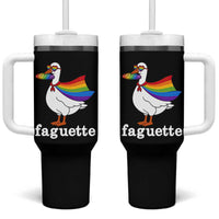 Faguette LGBTQ Tumbler With Handle Funny Pride Goose Rainbow
