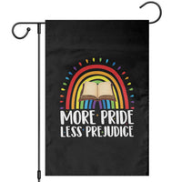 More Pride Less Prejudice Garden Flag LGBTQ Pride Month Book Lover
