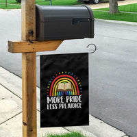 More Pride Less Prejudice Garden Flag LGBTQ Pride Month Book Lover