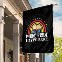More Pride Less Prejudice Garden Flag LGBTQ Pride Month Book Lover