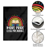 More Pride Less Prejudice Garden Flag LGBTQ Pride Month Book Lover