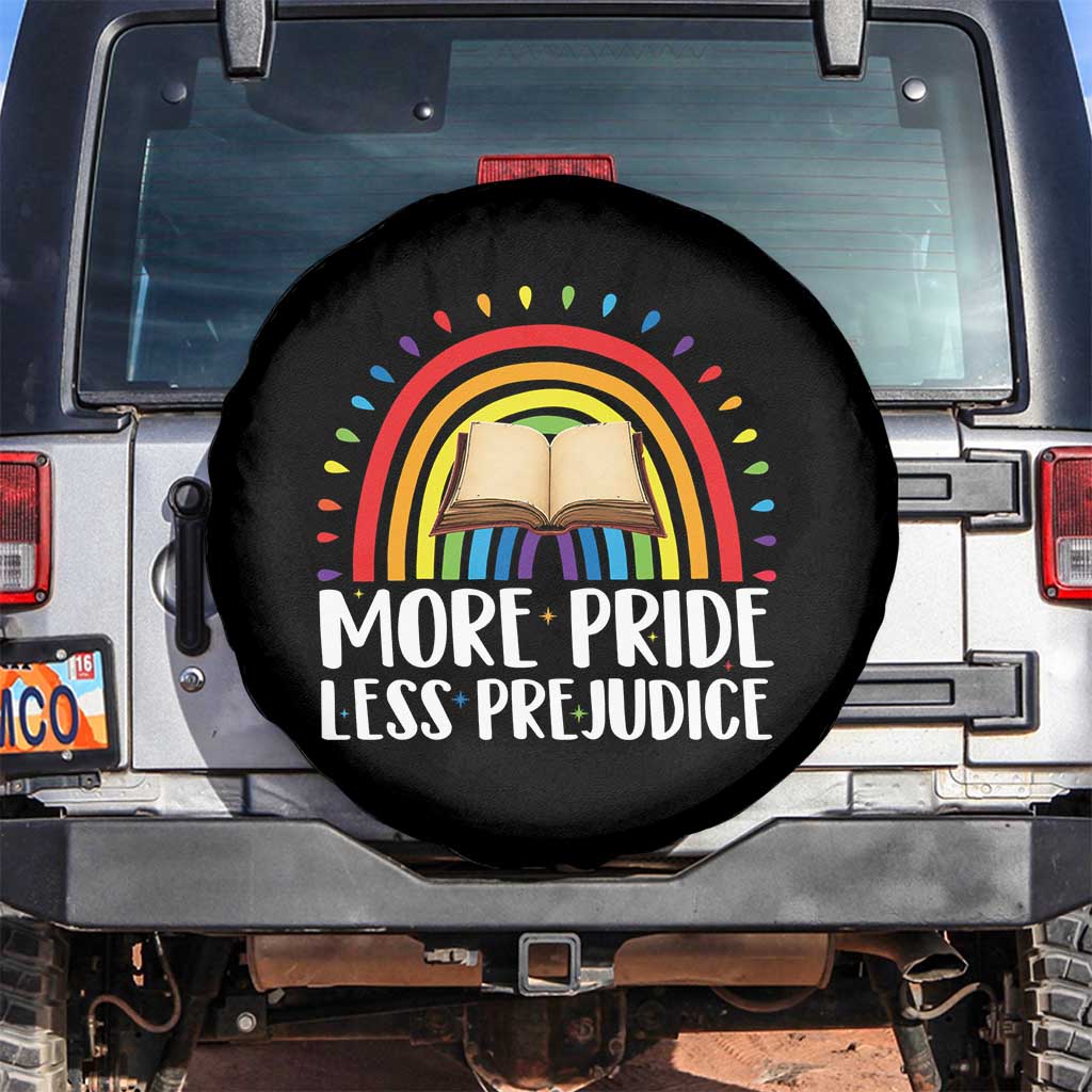 More Pride Less Prejudice Spare Tire Cover LGBTQ Pride Month Book Lover