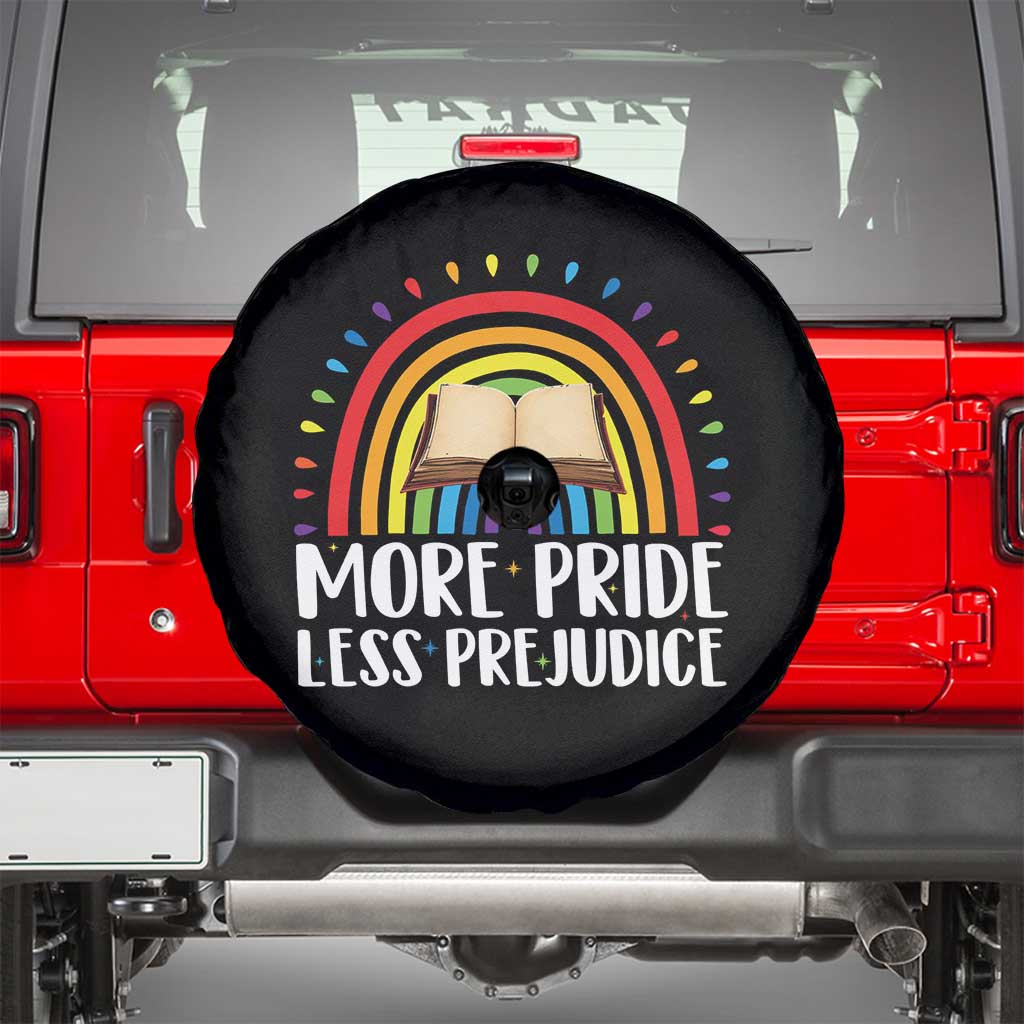 More Pride Less Prejudice Spare Tire Cover LGBTQ Pride Month Book Lover
