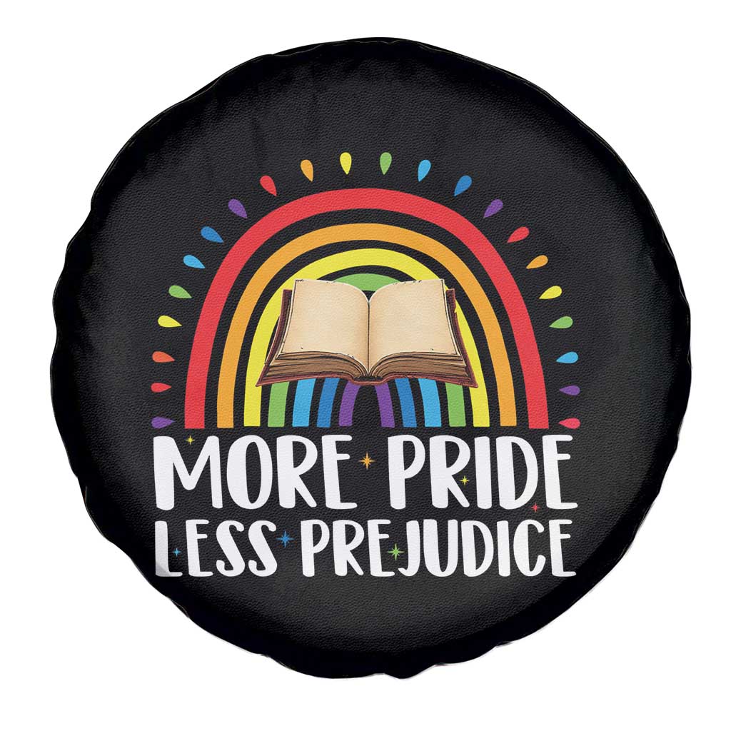 More Pride Less Prejudice Spare Tire Cover LGBTQ Pride Month Book Lover