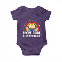 More Pride Less Prejudice Baby Onesie LGBTQ Pride Month Book Lover