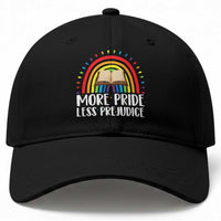 More Pride Less Prejudice Baseball Cap LGBTQ Pride Month Book Lover