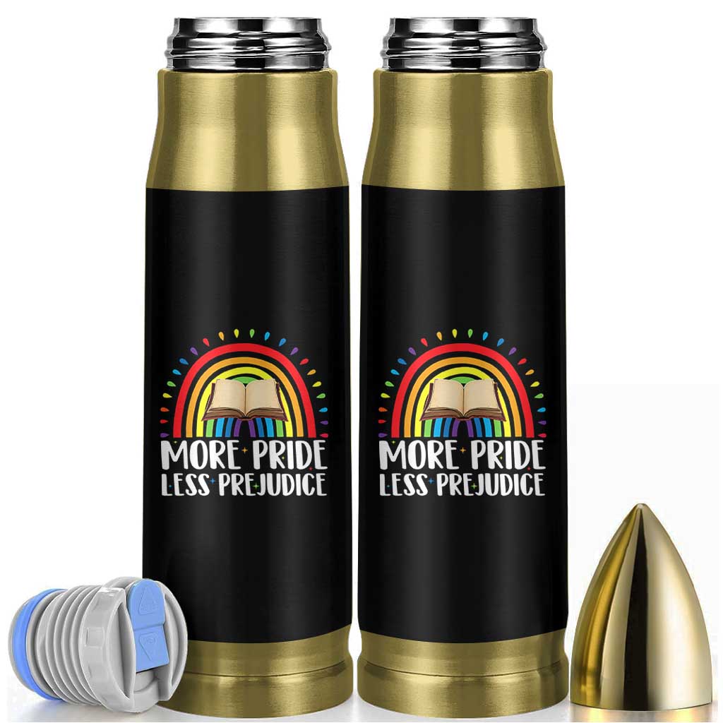More Pride Less Prejudice Bullet Tumbler LGBTQ Pride Month Book Lover