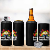 More Pride Less Prejudice 4 in 1 Can Cooler Tumbler LGBTQ Pride Month Book Lover