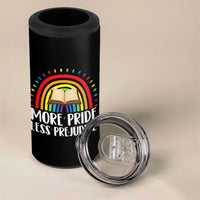 More Pride Less Prejudice 4 in 1 Can Cooler Tumbler LGBTQ Pride Month Book Lover