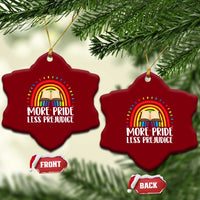 More Pride Less Prejudice Ceramic Ornament LGBTQ Pride Month Book Lover