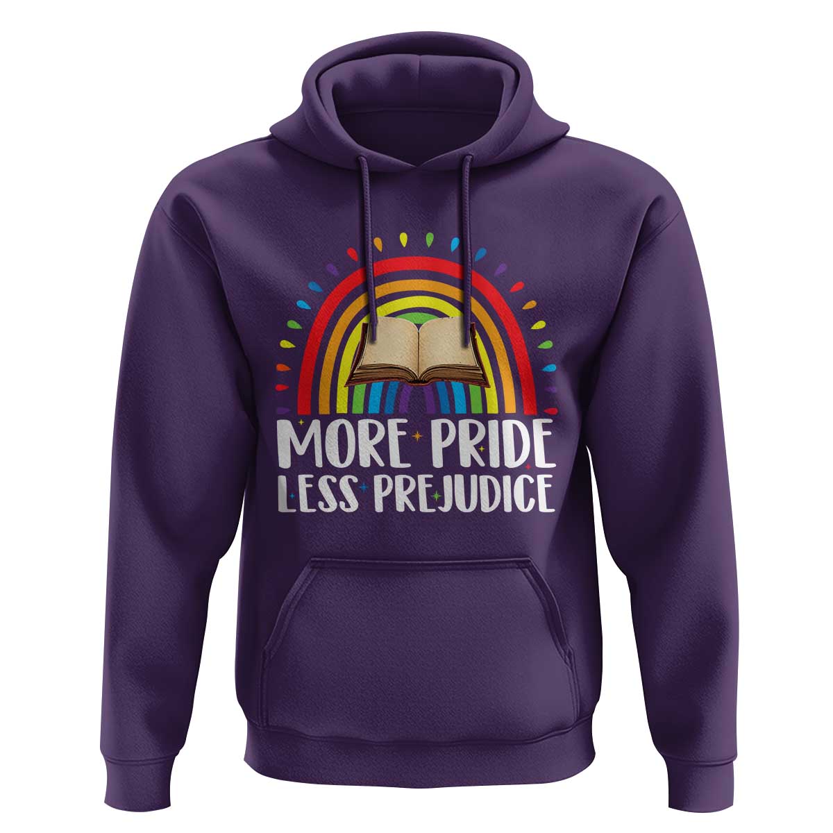 More Pride Less Prejudice Hoodie LGBTQ Pride Month Book Lover
