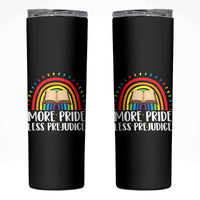 More Pride Less Prejudice Skinny Tumbler LGBTQ Pride Month Book Lover