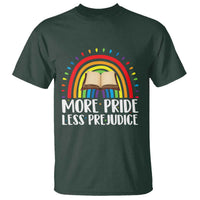 More Pride Less Prejudice T Shirt LGBTQ Pride Month Book Lover