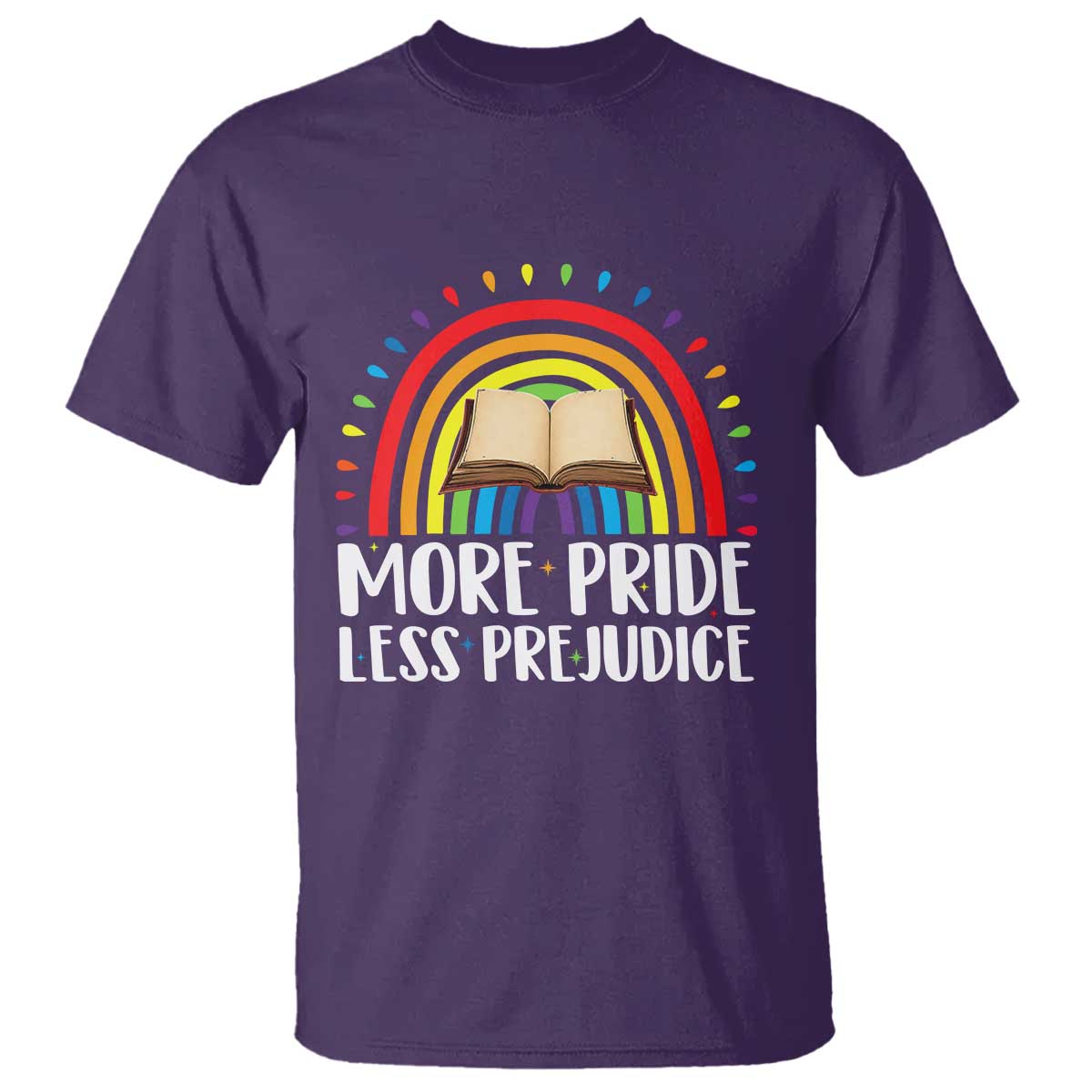 More Pride Less Prejudice T Shirt LGBTQ Pride Month Book Lover