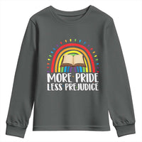 More Pride Less Prejudice Youth Sweatshirt LGBTQ Pride Month Book Lover